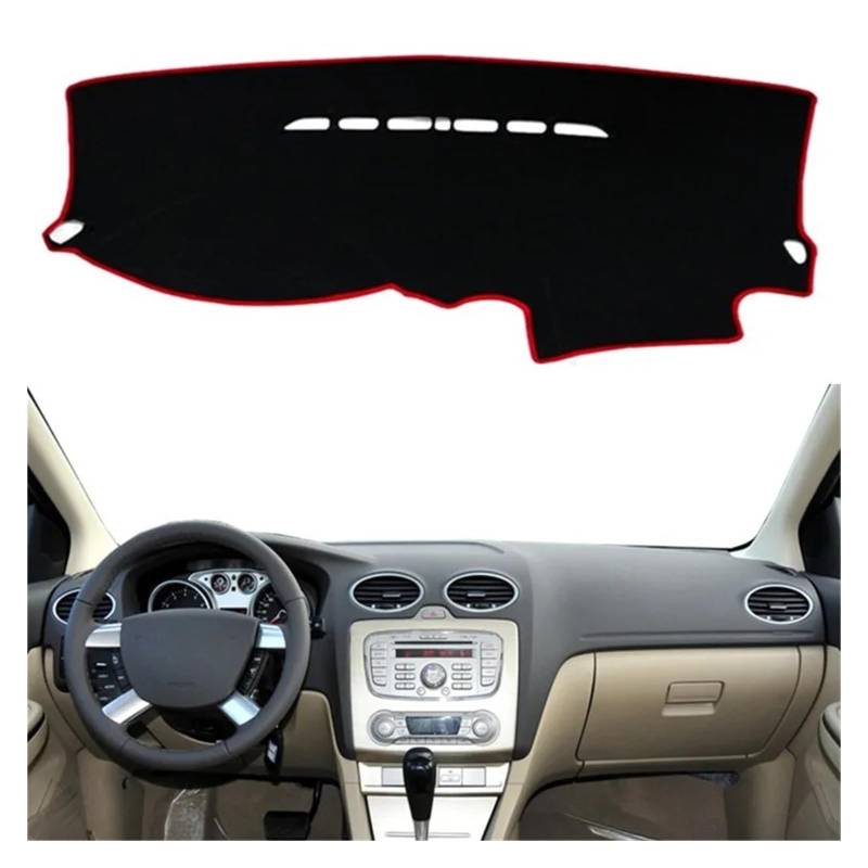 Auto Armaturenbrett Abdeckmatte Für Ford Für Focus 2005-2011 Dashboard Abdeckung Dash Mat Dashmat Pad Anti-Uv Sonnenblende Schützen Teppich Kissen Auto Zubehör(Left Hand Drive) von Eejghfwq