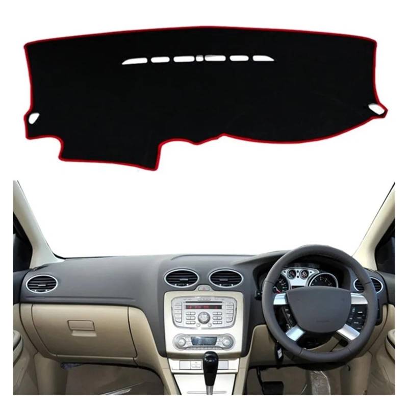 Auto Armaturenbrett Abdeckmatte Für Ford Für Focus 2005-2011 Dashboard Abdeckung Dash Mat Dashmat Pad Anti-Uv Sonnenblende Schützen Teppich Kissen Auto Zubehör(Right Hand Drive) von Eejghfwq