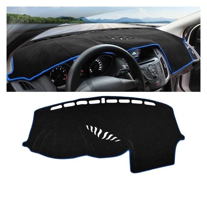 Auto Armaturenbrett Abdeckmatte Für Ford Für Focus 3 MK3 2011 2012 2013 2014 2015 2016 2017 Auto Dashboard Abdeckung Dash Matte Sonnenschutz Nicht-Slip Pad Zubehör(A Blue Side) von Eejghfwq