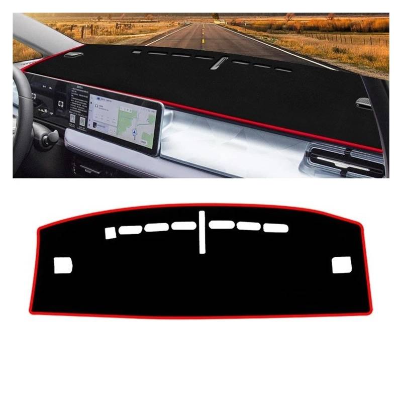 Auto Armaturenbrett Abdeckmatte Für Geely Für Geometry E 2022 2023 2024 Auto Dashboard-Deckungsmatte Matte Board Sonnenschatten Nicht-Schlupf-Pad-Instrument Teppiche(A Red Side) von Eejghfwq