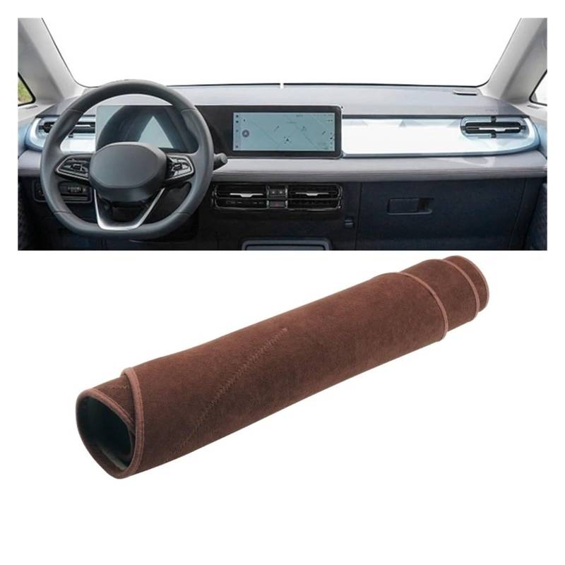 Auto Armaturenbrett Abdeckmatte Für Geely Für Geometry E 2022 2023 2024 Auto Dashboard-Deckungsmatte Matte Board Sonnenschatten Nicht-Schlupf-Pad-Instrument Teppiche(B Brown) von Eejghfwq