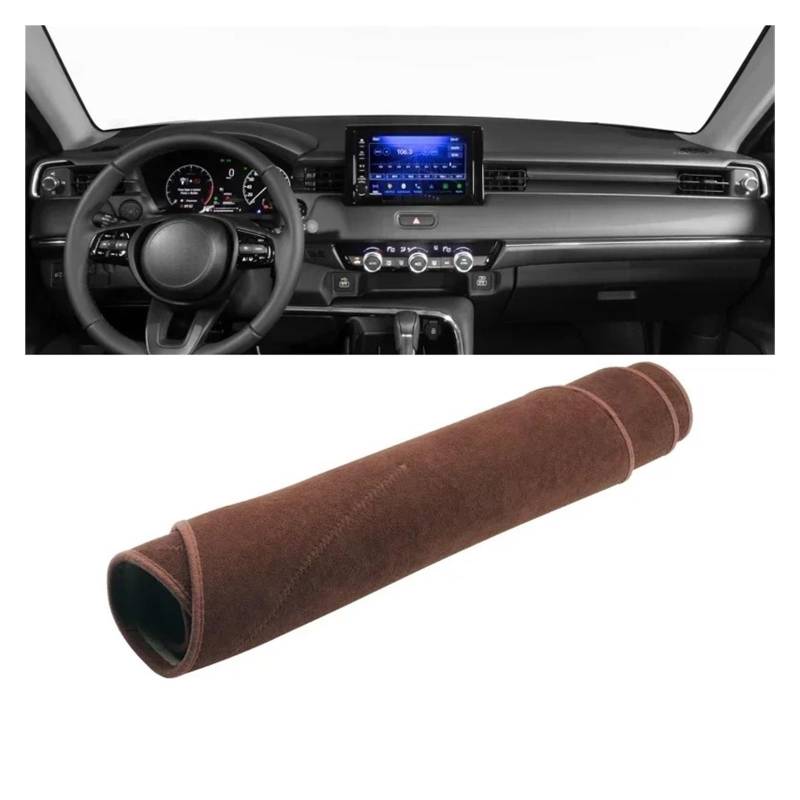 Auto Armaturenbrett Abdeckmatte Für HR-V Für HRV Für Vezel 2021 2022 Auto Dashboard Abdeckung Dash Matte Sonnenschutz Instrument Panel Nicht-Slip Pad Zubehör(B Brown LHD) von Eejghfwq