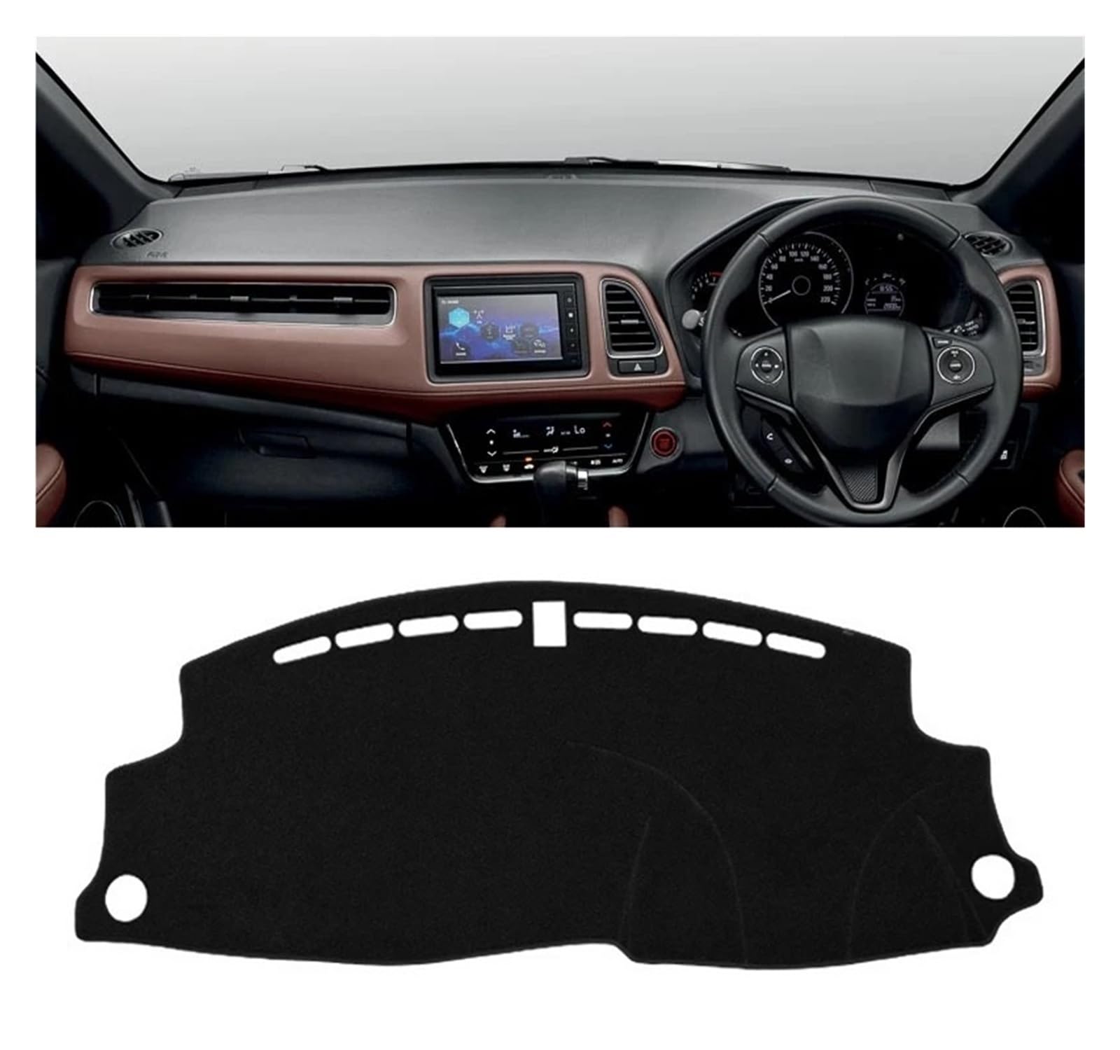 Auto Armaturenbrett Abdeckmatte Für HR-V Für HRV HR V 2014 2015 2016 2017 2018 2019 2020 Auto Dashboard Abdeckung Vermeiden Licht Pad Instrument Panel Matte(A Black Side RHD) von Eejghfwq