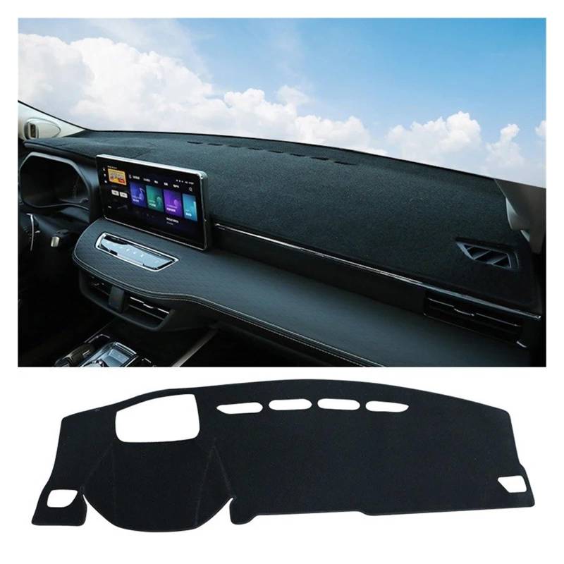 Auto Armaturenbrett Abdeckmatte Für Haval Für Jolion 2021 2022 2023 2024 Auto Dashboard Abdeckung Sonnenschutz Pads Teppiche Instrument Panel Schreibtisch Anti-Uv Matten Fall(with HUD Black LHD) von Eejghfwq