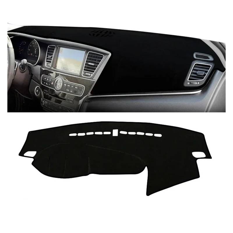 Auto Armaturenbrett Abdeckmatte Für Kia Für Cadenza K7 2009 2010 2011 2012 2013 2014 2015 Auto Dashboard Abdeckung Dash Matte Sonnenschutz Nicht-Slip Pad Zubehör(A LHD Black Side) von Eejghfwq