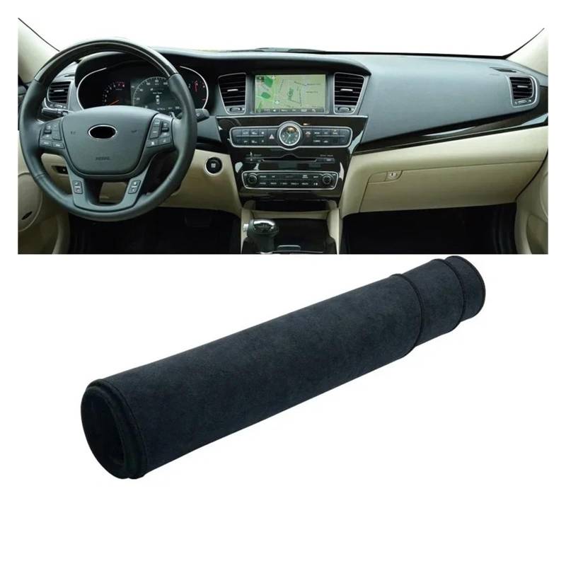 Auto Armaturenbrett Abdeckmatte Für Kia Für Cadenza K7 2009 2010 2011 2012 2013 2014 2015 Auto Dashboard Abdeckung Dash Matte Sonnenschutz Nicht-Slip Pad Zubehör(B LHD Black) von Eejghfwq