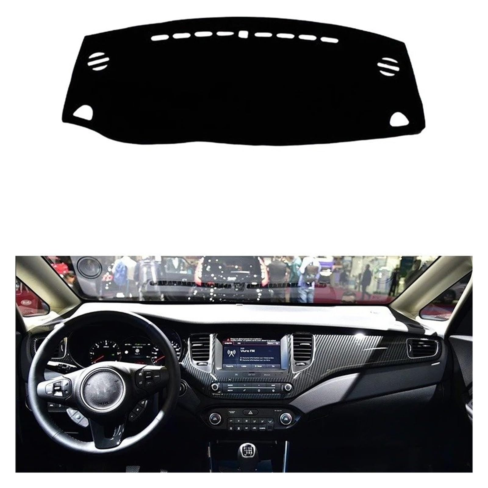 Auto Armaturenbrett Abdeckmatte Für Kia Für Carens 2013-2016 Rechts Und Links Hand Stick Auto Dashboard Abdeckungen Matte Schatten Kissen Pad Teppiche Zubehör(Left Hand Drive) von Eejghfwq