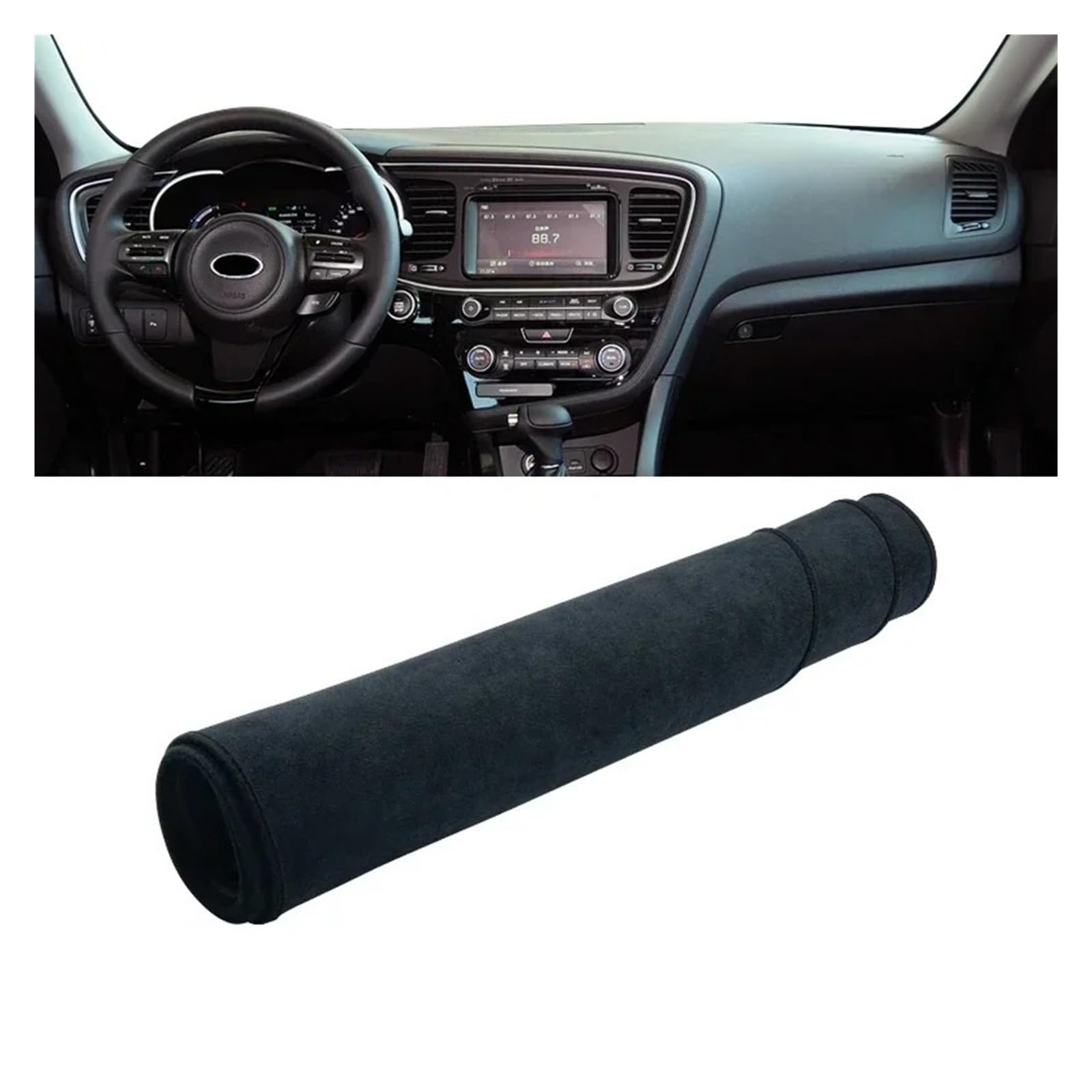 Auto Armaturenbrett Abdeckmatte Für Kia Für Optima K5 2011 2012 2013 2014 2015 Auto Dashboard Abdeckung Dash Matte Sonnenschutz Vermeiden Licht Nicht-Slip Pad Zubehör(B LHD Black) von Eejghfwq