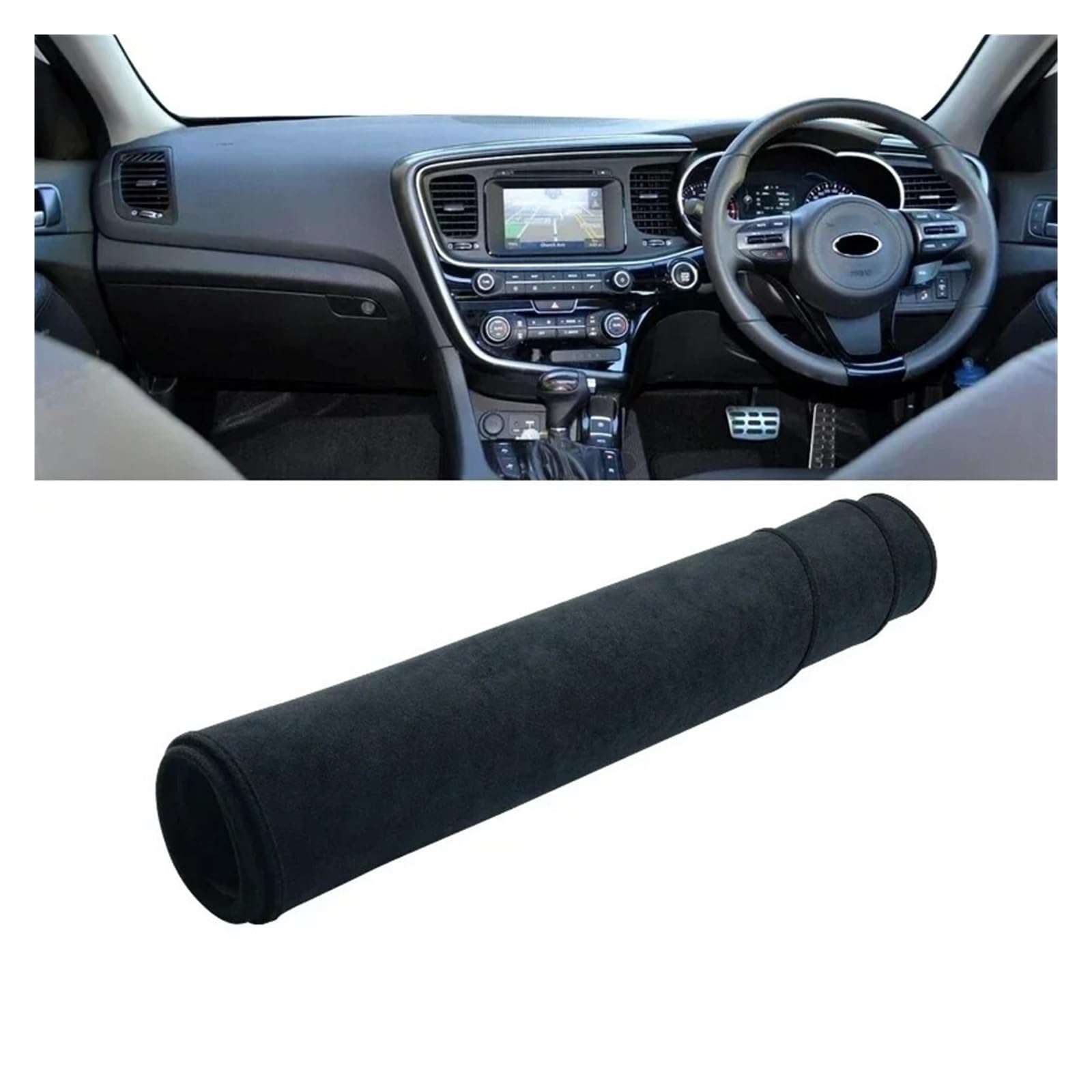 Auto Armaturenbrett Abdeckmatte Für Kia Für Optima K5 2011 2012 2013 2014 2015 Auto Dashboard Abdeckung Dash Matte Sonnenschutz Vermeiden Licht Nicht-Slip Pad Zubehör(B RHD Black) von Eejghfwq