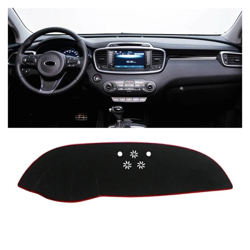 Auto Armaturenbrett Abdeckmatte Für Kia Für Sorento 3 2015 2016 2017 2018 2019 2020 Auto Dashboard Matte Sonnenschutz Instrument Schreibtisch Abdeckung Zubehör(A LHD Red Side) von Eejghfwq