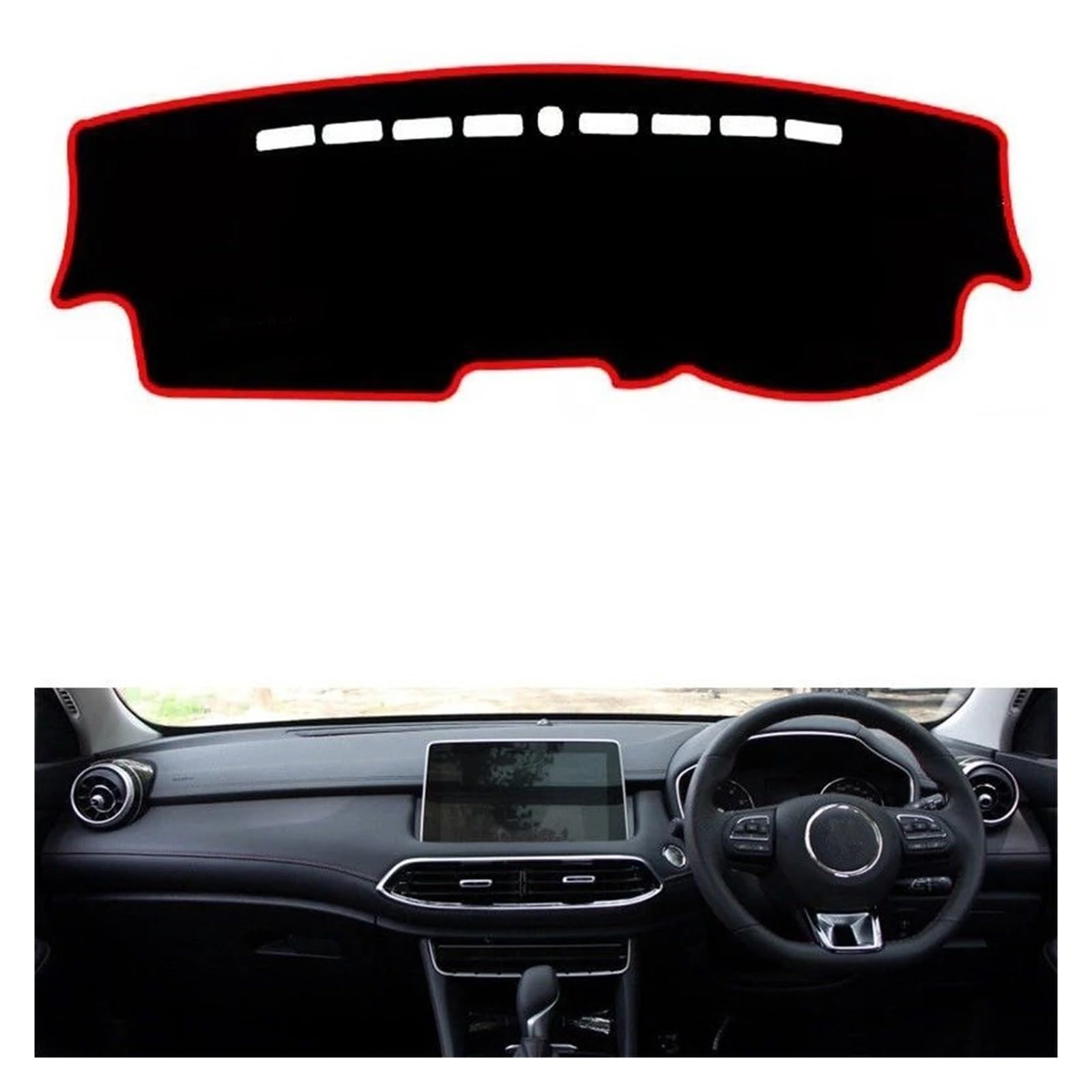 Auto Armaturenbrett Abdeckmatte Für MG Für HS Für EHS Für PHEV 2018-2024 Auto Dashboard Abdeckung Dash Matte Sonnenschutz Instrument Schreibtisch Nicht-Slip Pad Zubehör(Red Right-Hand Drive) von Eejghfwq