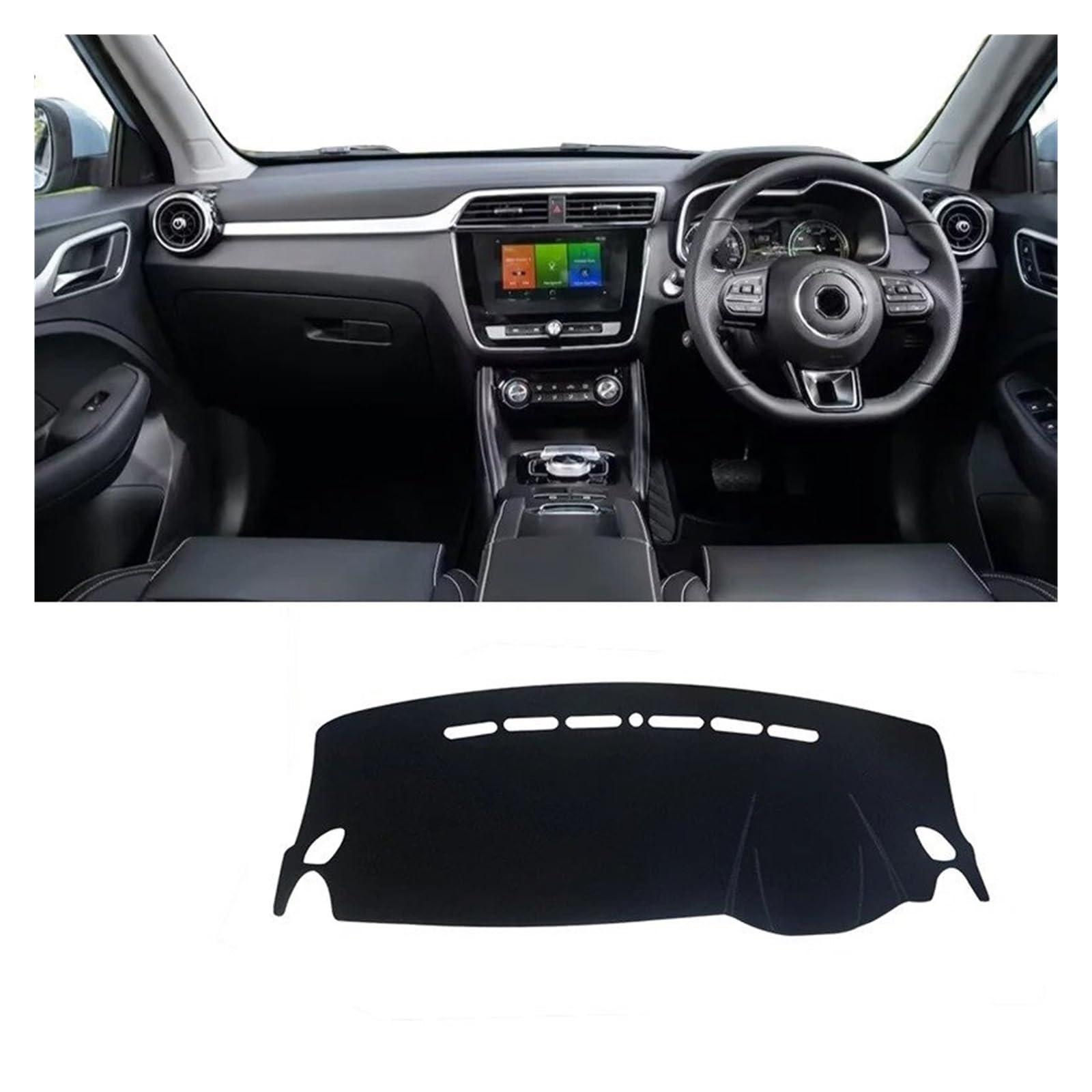 Auto Armaturenbrett Abdeckmatte Für MG Für ZS Für EZS EV 2017 2018 2019 2020 2021 2022 2023 2024 Auto Dashboard Abdeckung Dash Matte Sonnenschutz Nicht-Slip Pad(A Black Side RHD) von Eejghfwq