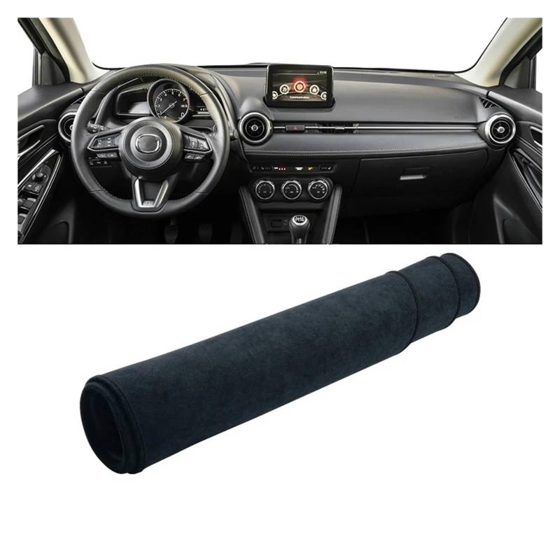 Auto Armaturenbrett Abdeckmatte Für Mazda 2 DJ DL 2015–2023 Auto-Armaturenbrett-Abdeckung Sonnenschutzmatte Licht Vermeiden Rutschfester Teppich(B LHD Black) von Eejghfwq