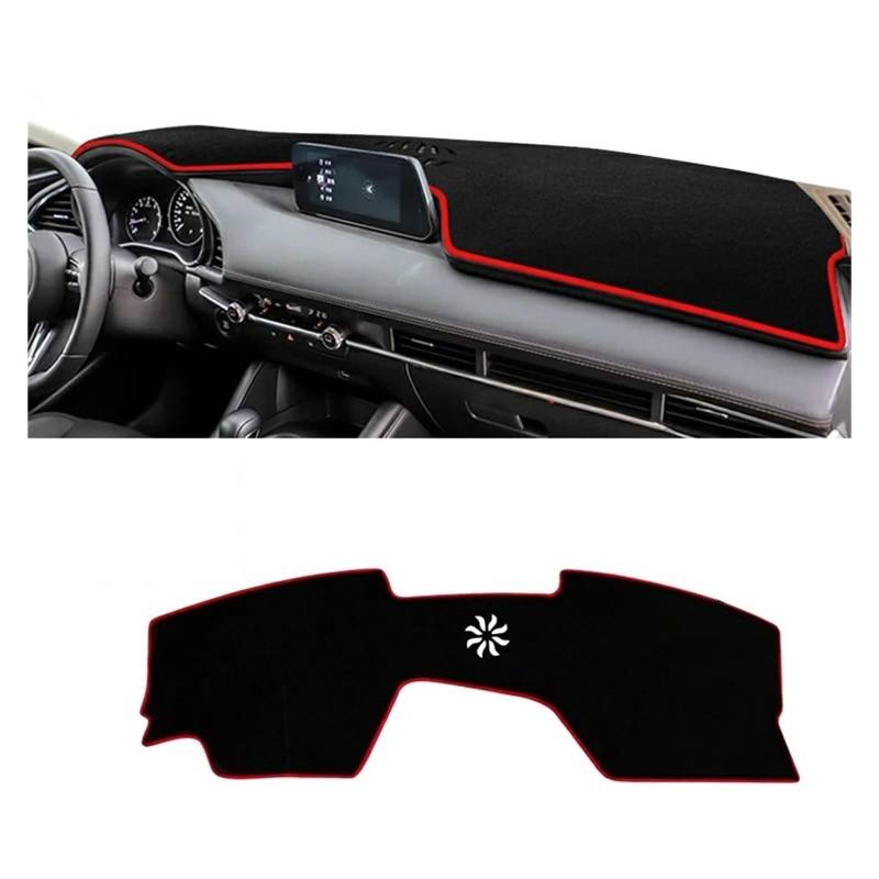 Auto Armaturenbrett Abdeckmatte Für Mazda 3 BP Für Axela 2019 2020 2021 2022 2023 Auto Dashboard Abdeckung Sonnenschutz Matten Vermeiden Licht Pads Instrument Fall Teppiche(A Red Side) von Eejghfwq