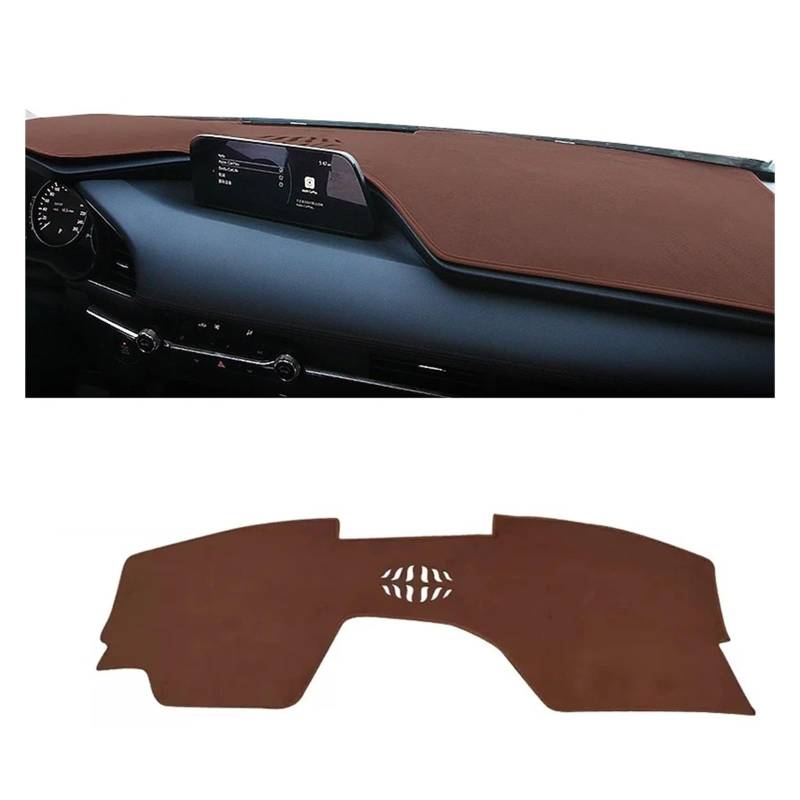 Auto Armaturenbrett Abdeckmatte Für Mazda 3 BP Für Axela 2019 2020 2021 2022 2023 Auto Dashboard Abdeckung Sonnenschutz Matten Vermeiden Licht Pads Instrument Fall Teppiche(B Brown) von Eejghfwq