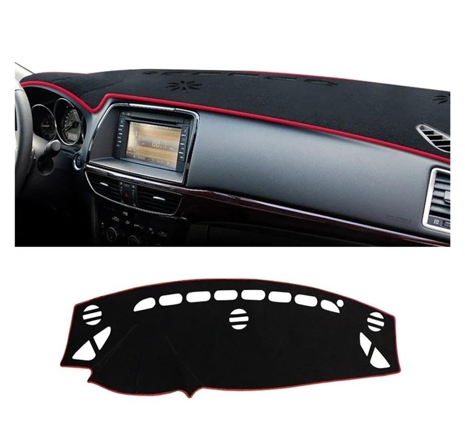 Auto Armaturenbrett Abdeckmatte Für Mazda 6 GJ Für Atenza 2013 2014 2015 LHD Auto Dashboard Abdeckung Vermeiden Licht Pad Sonnenschutz Anti-Uv Teppiche rutschfeste Matten(Red Side) von Eejghfwq