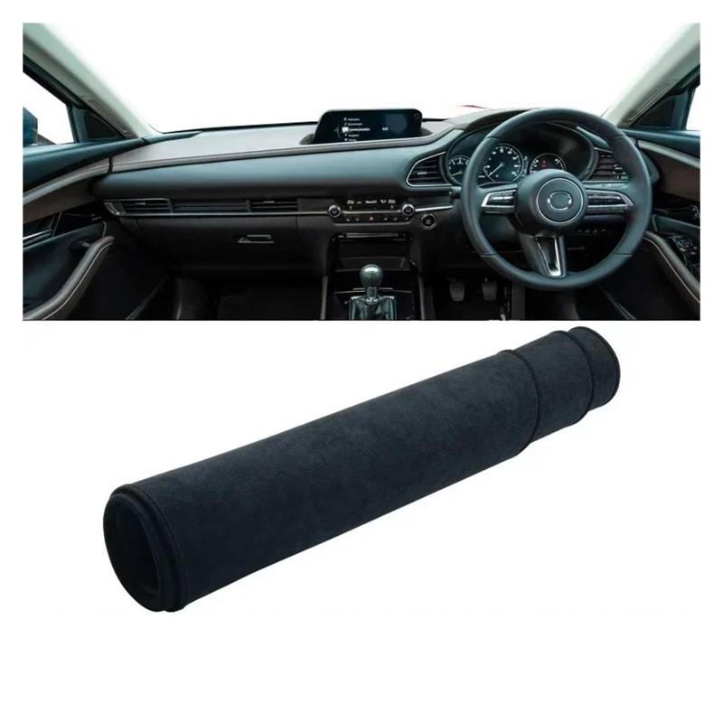 Auto Armaturenbrett Abdeckmatte Für Mazda Für CX-30 CX30 DM 2019 2020 2021 2022 2023 Auto Dashboard Abdeckung Dash Matte Sonnenschutz Anti-Uv Nicht-Slip Pad Zubehör(B RHD NO HUD Black) von Eejghfwq