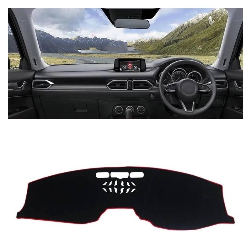 Auto Armaturenbrett Abdeckmatte Für Mazda Für CX-5 CX5 KF 2017-2023 Auto Dashboard Sonnenschutz Abdeckung Instrument Schreibtisch Nicht-Slip Matte Zubehör(RHD Red) von Eejghfwq