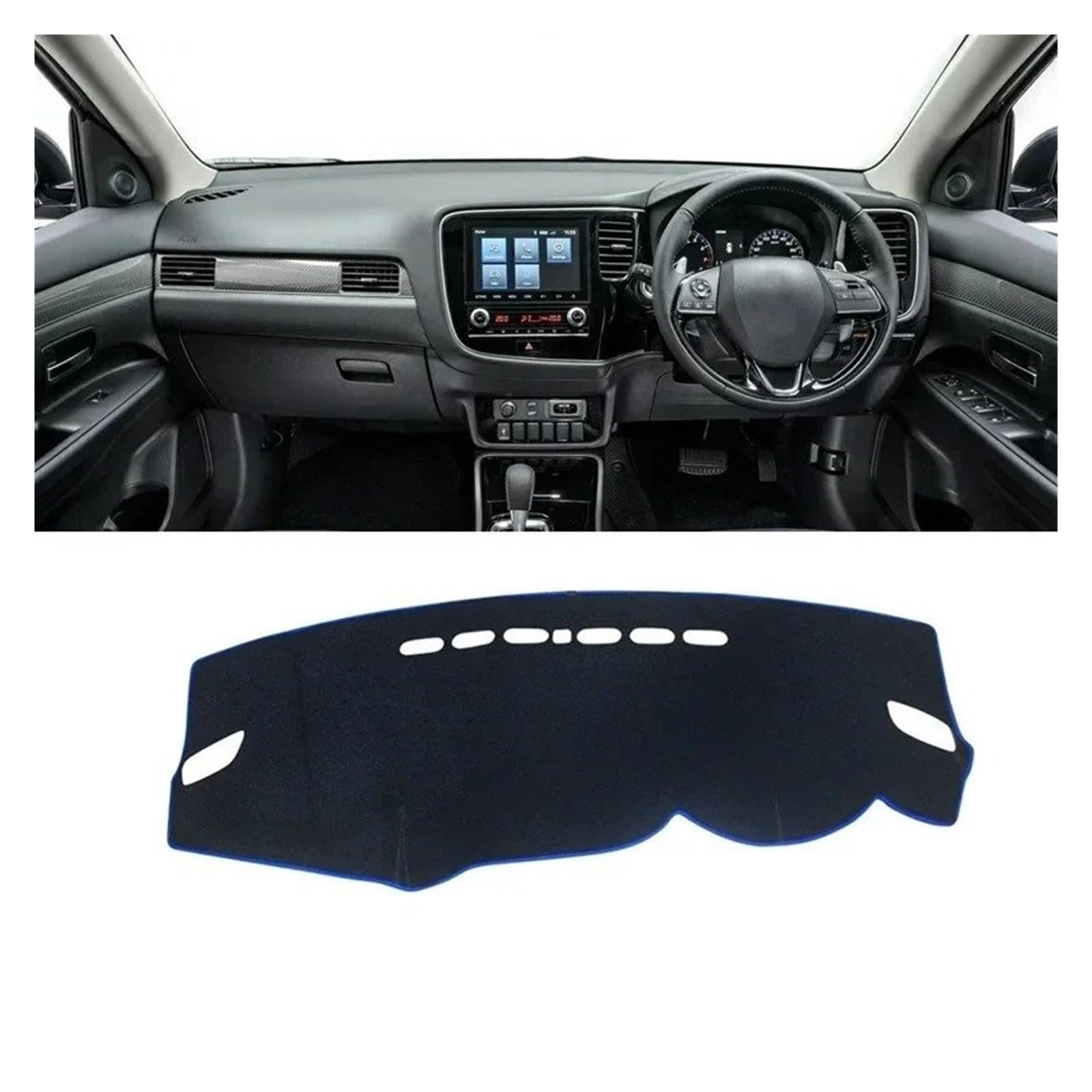 Auto Armaturenbrett Abdeckmatte Für Mitsubishi Für Outlander 3 III 2013 2014 2015 2016 2017 2018 2019 2020 Auto Dashboard Abdeckung Sonnenschutz Nicht-Slip Matte(A RHD Blue Side) von Eejghfwq