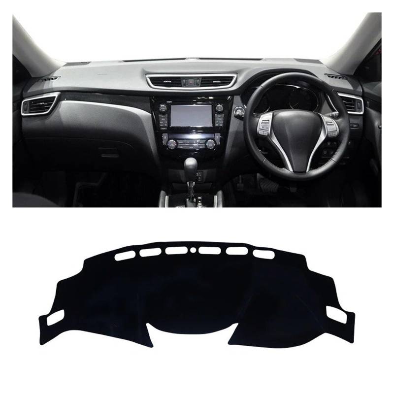 Auto Armaturenbrett Abdeckmatte Für Nissan Für X-Trail T32 2014-2020 Auto Dashboard Abdeckung Dash Matte Sonnenschutz Instrume Panel Teppiche Zubehör(Black RHD) von Eejghfwq