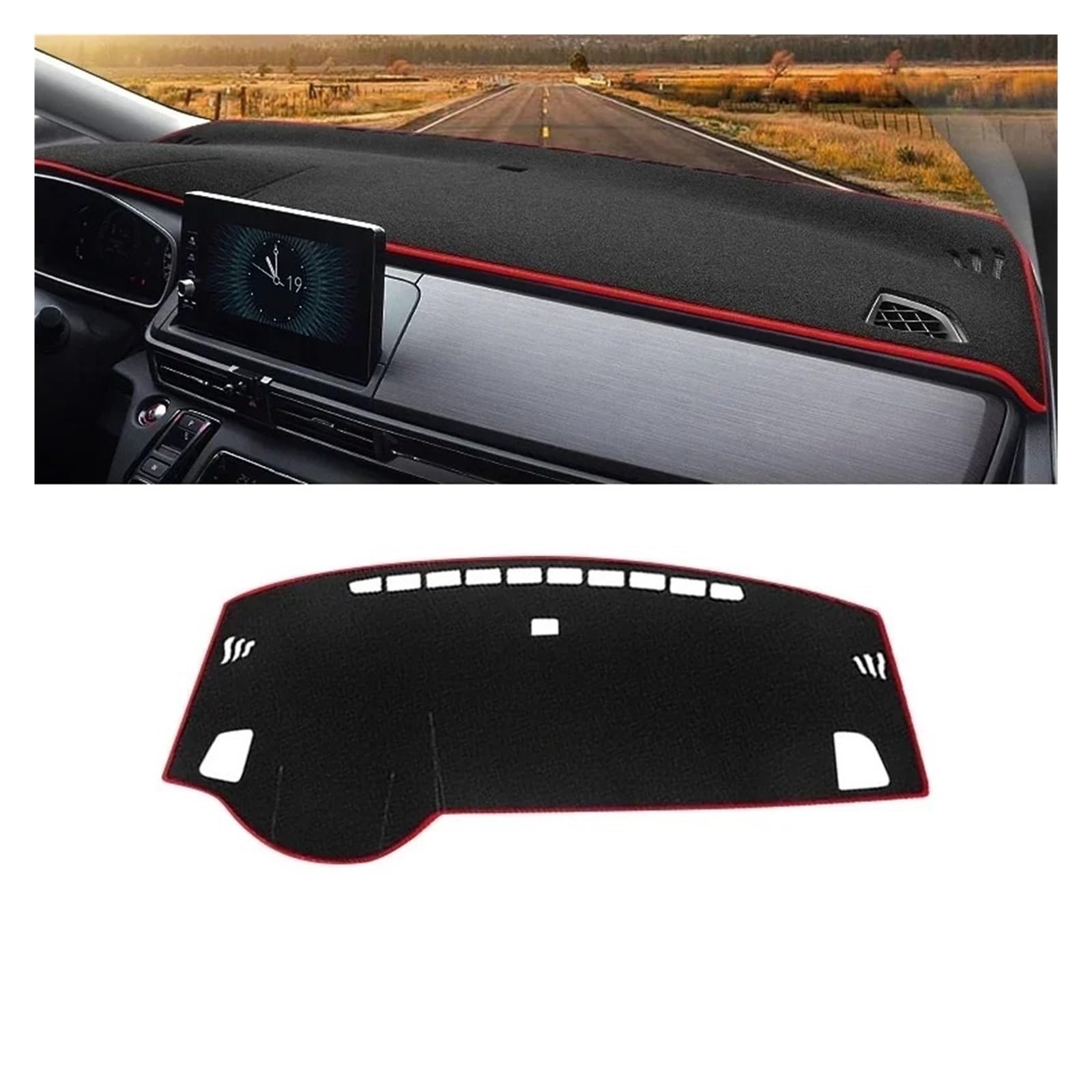 Auto Armaturenbrett Abdeckmatte Für Odyssey RC4 2021 2022 2023 Auto Dashboard Abdeckung Dash Matte Sonnenschutz Nicht-Slip Pad Innen Zubehör(A Red Side LHD) von Eejghfwq