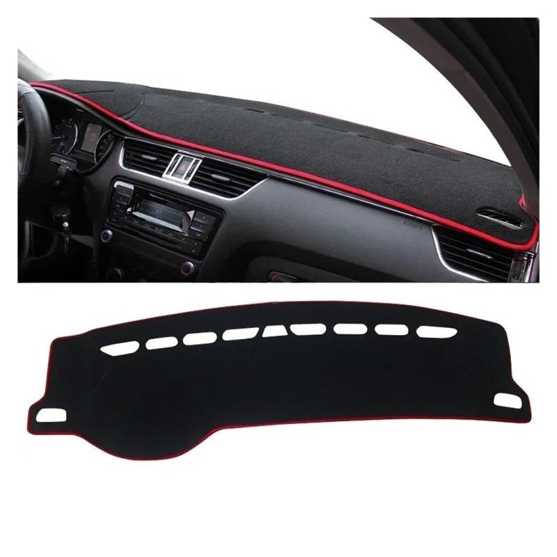 Auto Armaturenbrett Abdeckmatte Für Skoda Für Octavia 3 Für A7 MK3 5E 2013 2014 2015 2016 2017 2018 2019 Auto Dashboard Cover Dash Matte Sun Shade Non-Slip Pad Pad(A LHD Red Side) von Eejghfwq