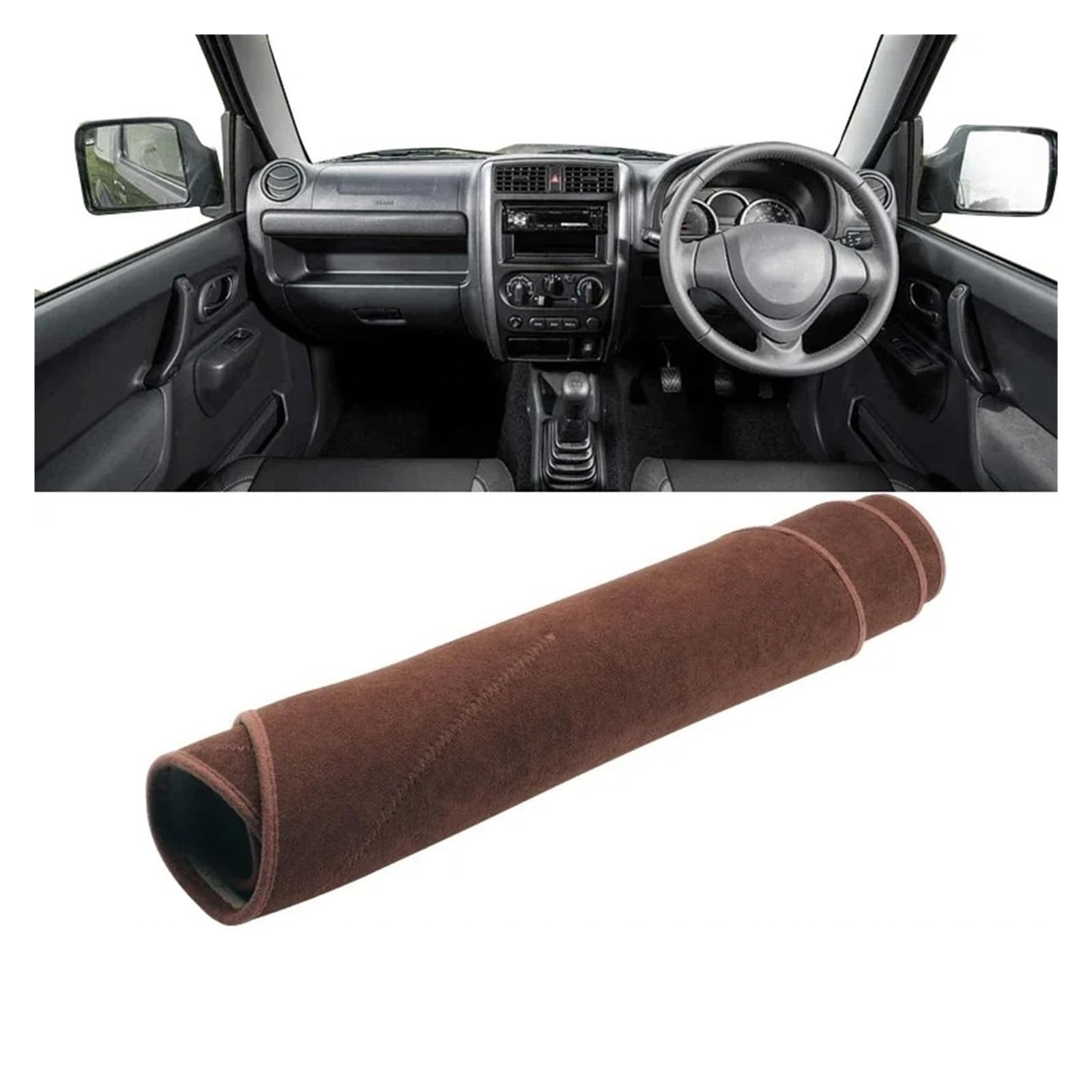 Auto Armaturenbrett Abdeckmatte Für Suzuki Für Jimny JB23 JB33 JB43 1998-2018 Auto Dashboard Abdeckung Dash Matte Sonnenschutz Nicht-Slip Pad Innen Zubehör(RHD Brown) von Eejghfwq