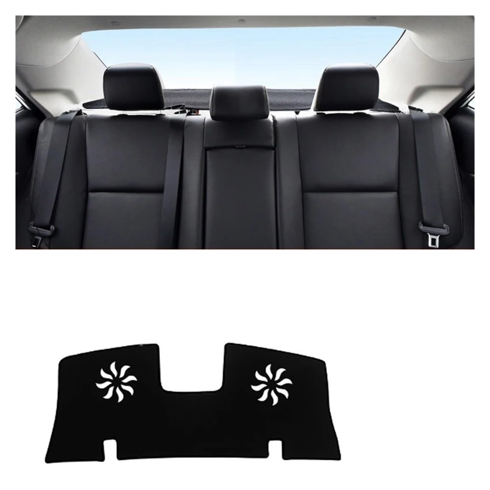 Auto Armaturenbrett Abdeckmatte Für Toyota Für Corolla 2007-2018 LHD Auto Dashboard Abdeckung Vermeiden Licht Pads Anti-Uv Matten Zubehör(14-18 Rear Black) von Eejghfwq