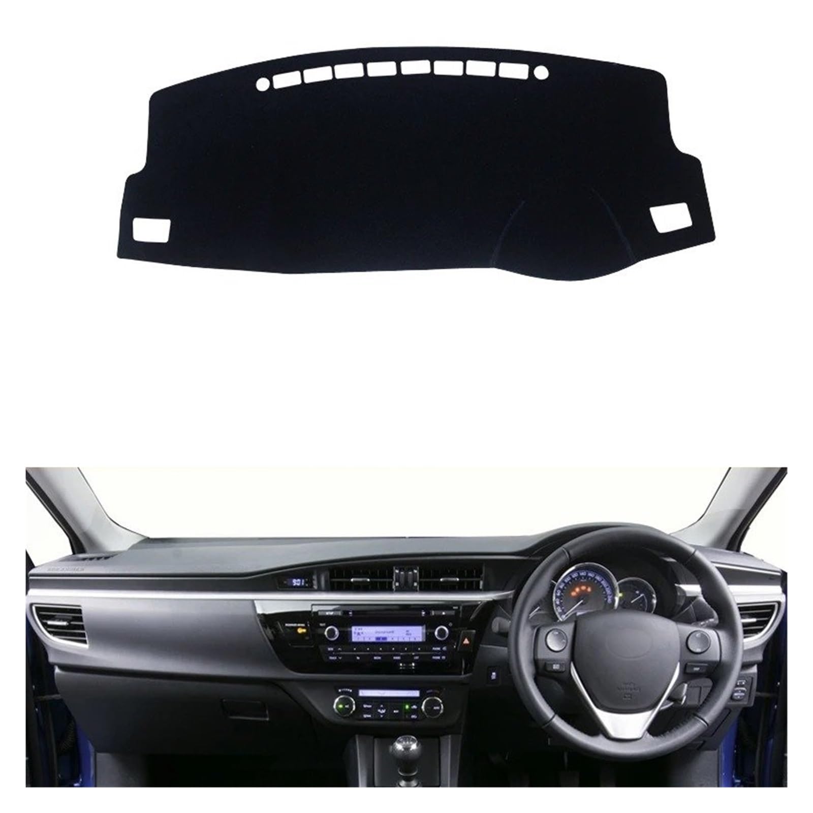 Auto Armaturenbrett Abdeckmatte Für Toyota Für Corolla E160 E170 E180 2014-2018 Auto Dashboard Vermeiden Licht Pad Instrument Plattform Schreibtisch Abdeckung Matten Zubehör(Front Black Side RHD) von Eejghfwq