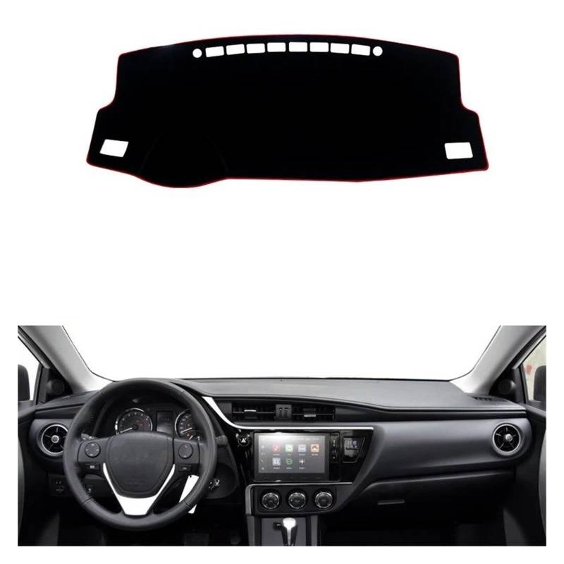 Auto Armaturenbrett Abdeckmatte Für Toyota Für Corolla E160 E170 E180 2014-2018 Auto Dashboard Vermeiden Licht Pad Instrument Plattform Schreibtisch Abdeckung Matten Zubehör(Front Red Side LHD) von Eejghfwq