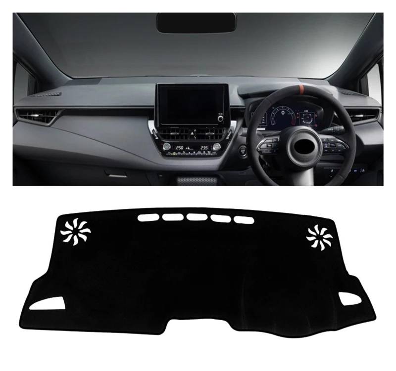 Auto Armaturenbrett Abdeckmatte Für Toyota Für Corolla E210 2019 2020 2021 2022 2023 2024 Für Hybrid Auto Dashboard Abdeckung Dash Matte Sonnenschutz Pad Anti-Uv(A Black Side RHD) von Eejghfwq