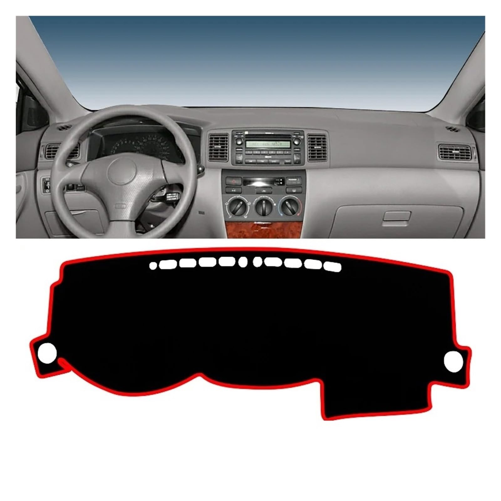 Auto Armaturenbrett Abdeckmatte Für Toyota Für Corolla Für Altis Für Runx Für Allex 2002 2003 2004 2005 2006 2007 Auto Dashboard Abdeckung Dash Matte Sonnenschutz Pad(A LHD Red Side) von Eejghfwq