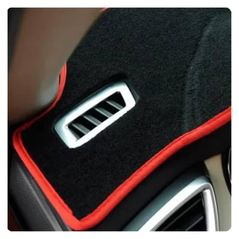 Auto Armaturenbrett Abdeckmatte Für Toyota Für Highlander Für Kluger 2008-2013 RHD Auto Dashboard Abdeckung Matte Pad Dashmat Sonnenschutz Instrument Teppich Zubehör(Black(Red Edge)) von Eejghfwq