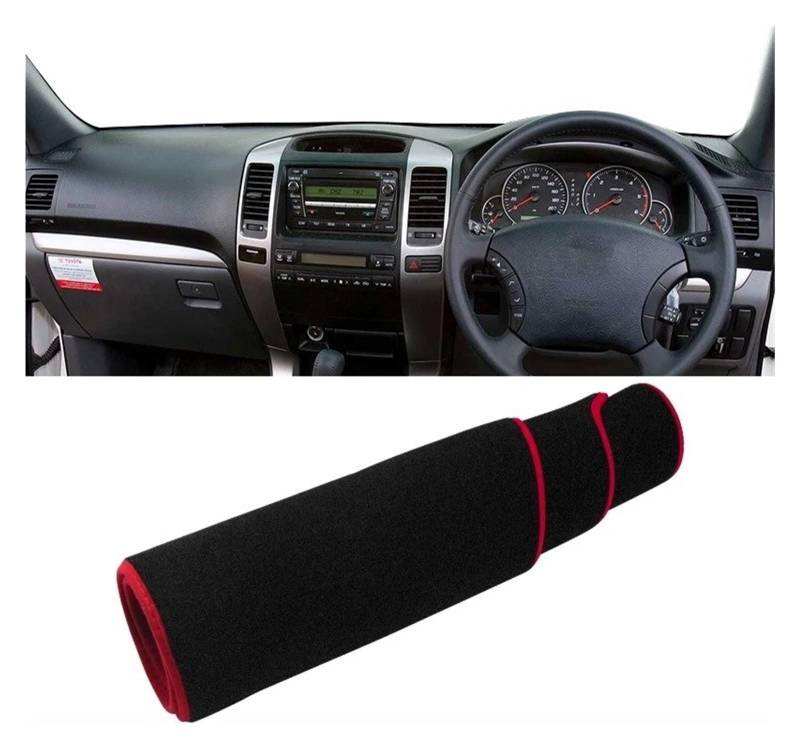 Auto Armaturenbrett Abdeckmatte Für Toyota Für Land Für Cruiser Für Prado 120 FJ120 2003-2009 Auto Dashboard Abdeckung Dash Sonnenschutz Pad Zubehör(RHD Red Side) von Eejghfwq