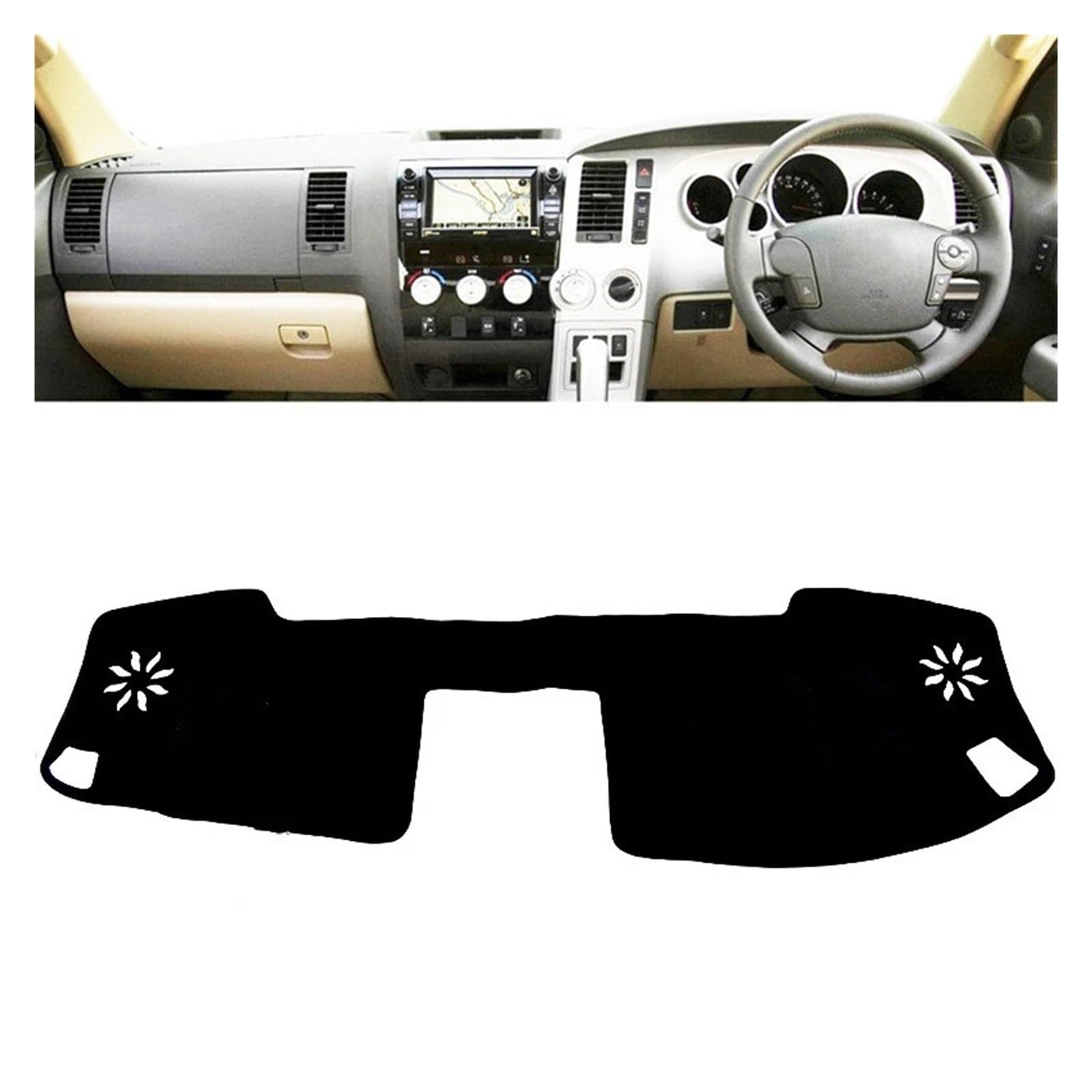 Auto Armaturenbrett Abdeckmatte Für Toyota Für Tundra Für Sequoia 2007-2013 Auto Dashboard Abdeckung Matte Pad Sonnenschutz Instrument Teppich Zubehör(Right Hand Drive) von Eejghfwq