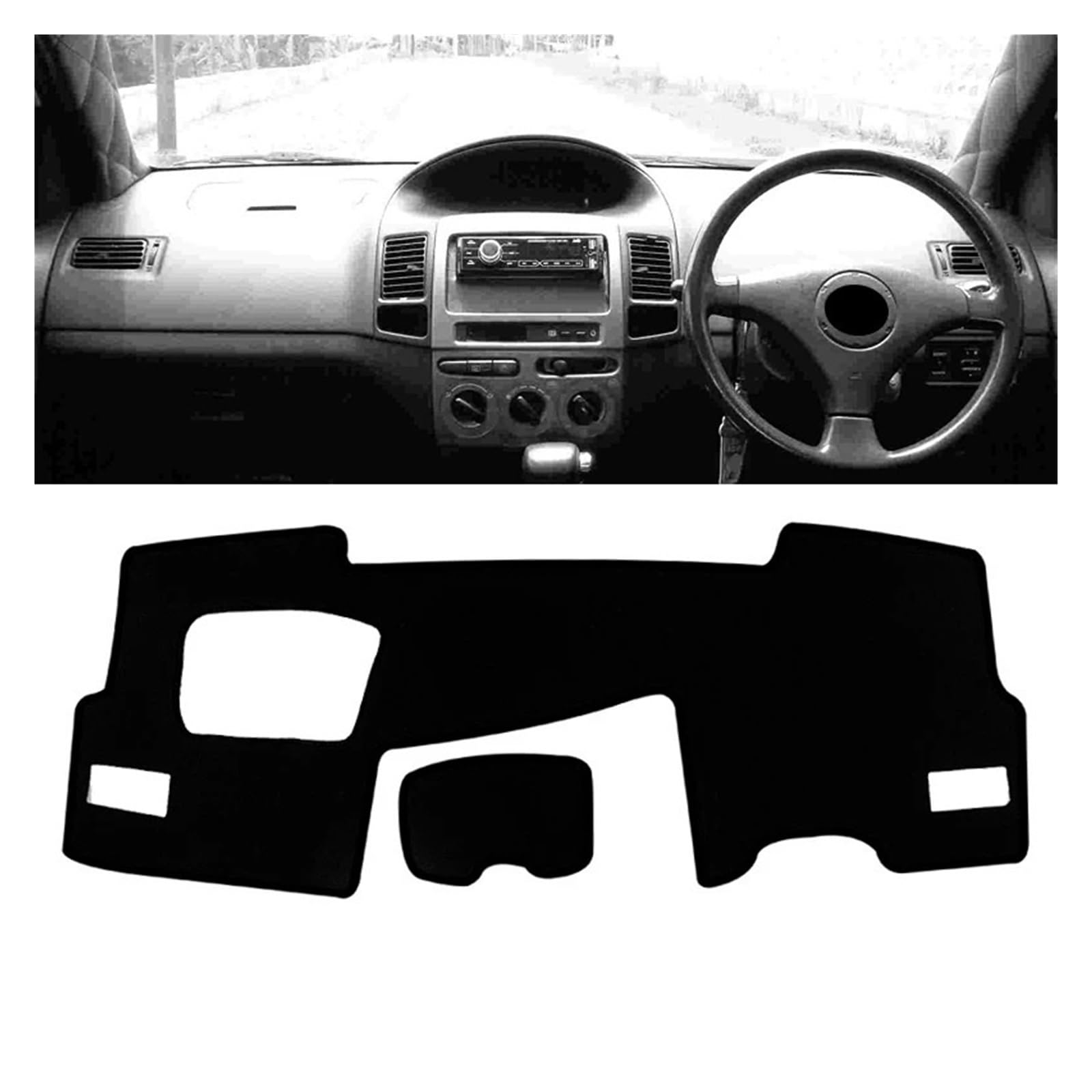 Auto Armaturenbrett Abdeckmatte Für Toyota Für VIOS 2002 2003 2004 2005 2006 2007 Auto Dashboard Vermeiden(A Black Side RHD) von Eejghfwq