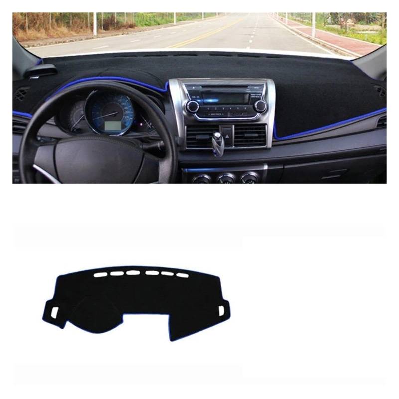 Auto Armaturenbrett Abdeckmatte Für Toyota Für Yaris L 2014 2015 Auto Dashboard Vermeiden Licht Pad Instrument Plattform Schreibtisch Abdeckung Matten Teppiche Anti-Uv Zubehör(LHD Blue Side) von Eejghfwq