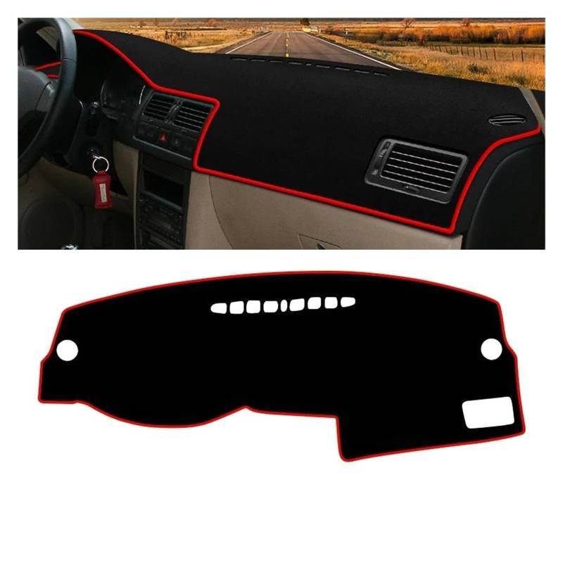 Auto Armaturenbrett Abdeckmatte Für VW Für Golf 4 MK4 1997 1998 1999 2000 2001 2002 2003 Auto Dashboard Matte Sonnenschutz Instrument Schreibtisch Abdeckung Zubehör(A Red Side) von Eejghfwq