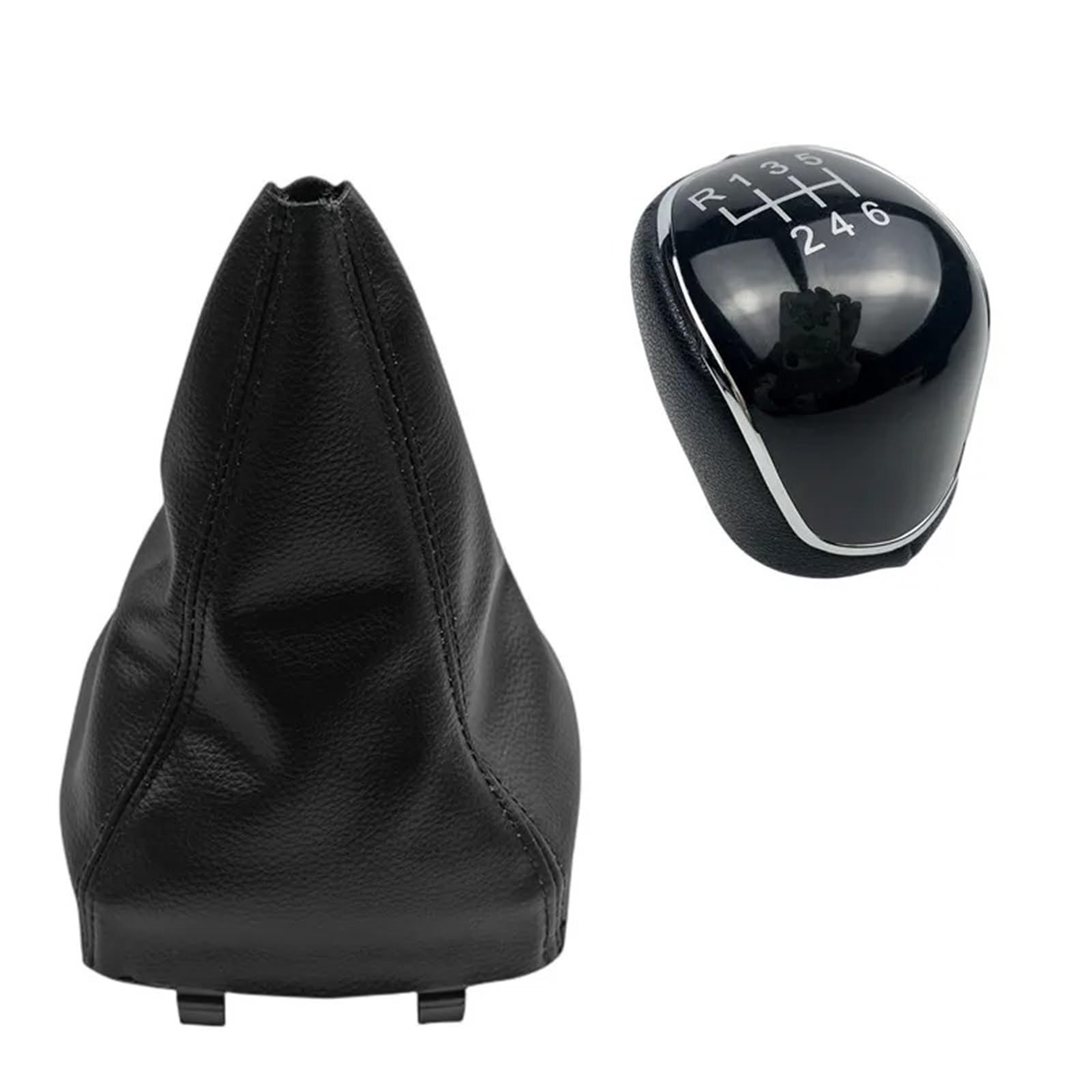 Auto Schaltknauf Kopf Für Ford Für Mondeo Für Mk4 IV 2007-2014 Auto-Schaltknauf-Gamasche-Boot-Abdeckung Auto-Styling-Zubehör Schalthebel Abdeckung(Black 6 Speed 2pcs) von Eejghfwq