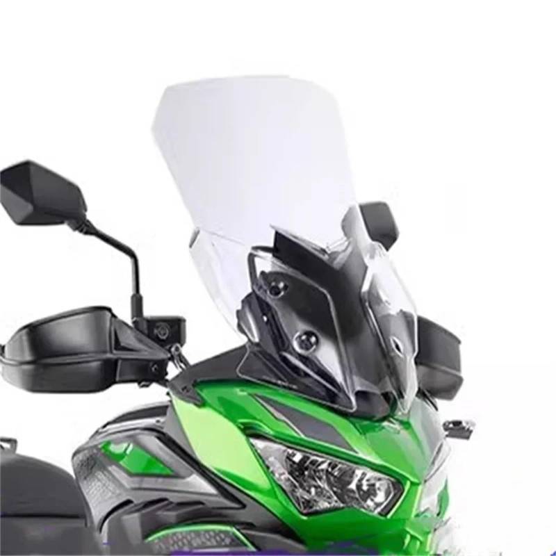 Für Kawasaki Für VERSYS650 Für VERSYS 650 2023 Motorrad Windschutzscheibe Modifizierte Windschutzscheibe Modifizierte Frontscheibe Motorrad Windabweiser Windschild(54cm transparent) von Eejghfwq