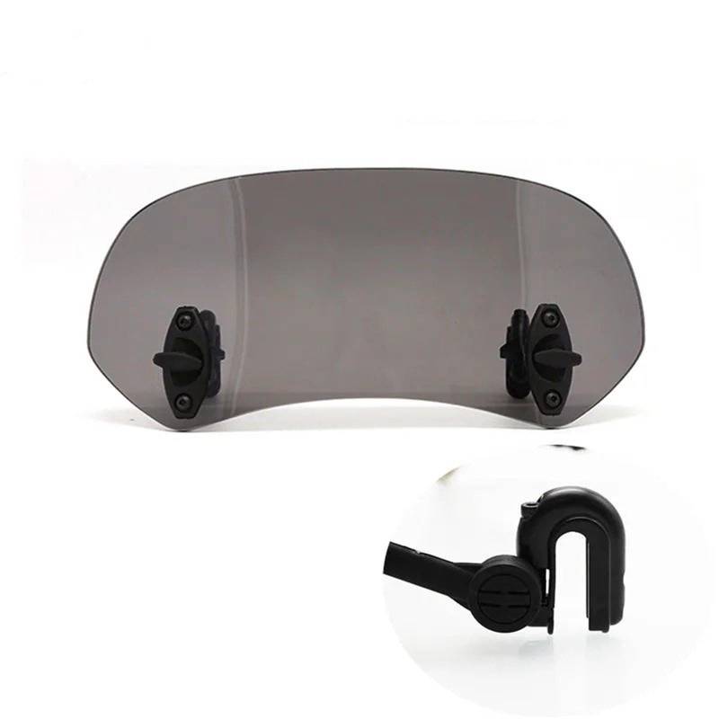 Für Universal Motorrad Risen Einstellbare Wind Bildschirm Verlängerung Windschutzscheibe Spoiler Air Deflektor Motorrad Windabweiser Windschild(B Small Smoked) von Eejghfwq