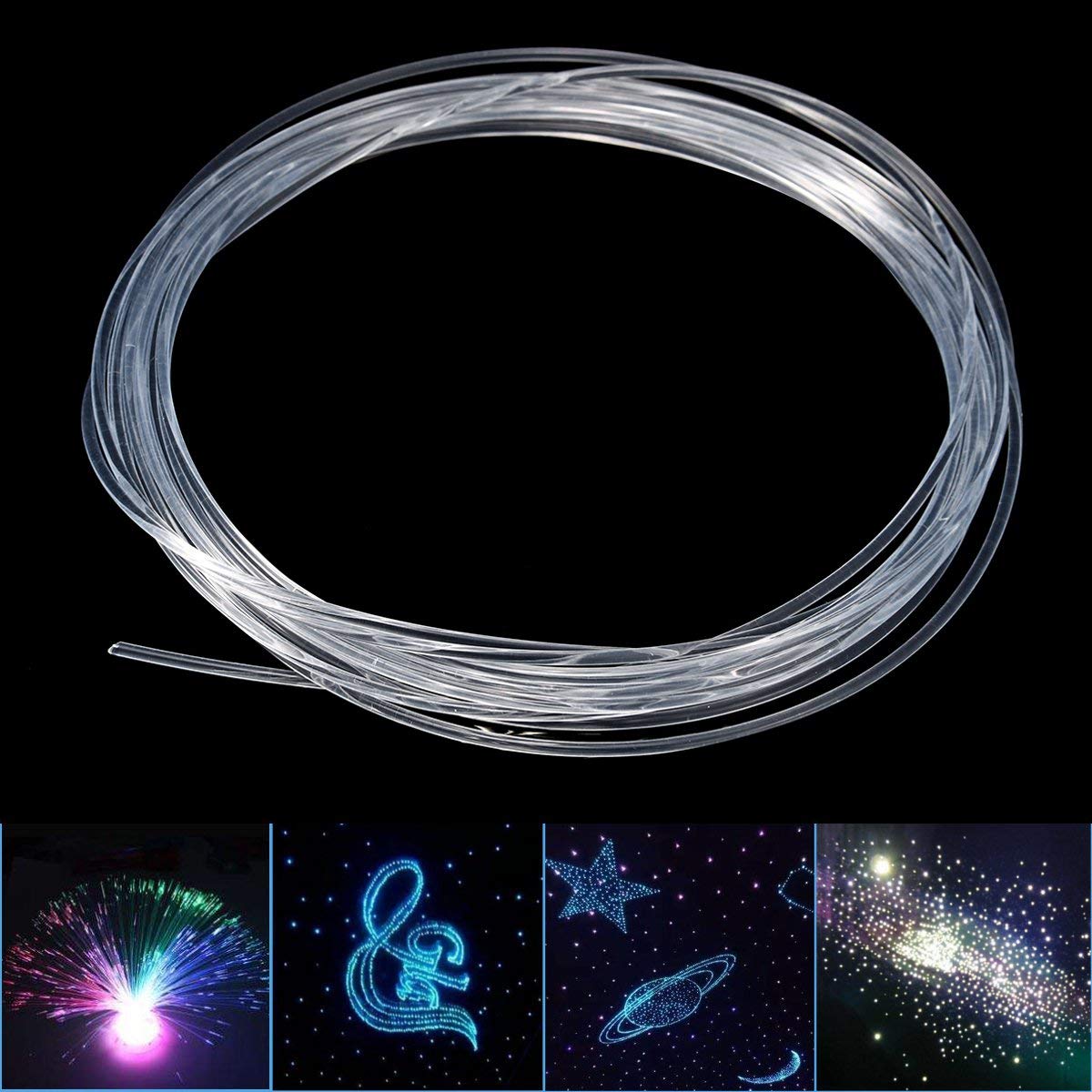 EgBert 5M Side Glow Optic Fiber Car Light Opitcal Cable Ceiling Lighting Decor 1,5 5-5 Mm - 5Mm von Honfitat