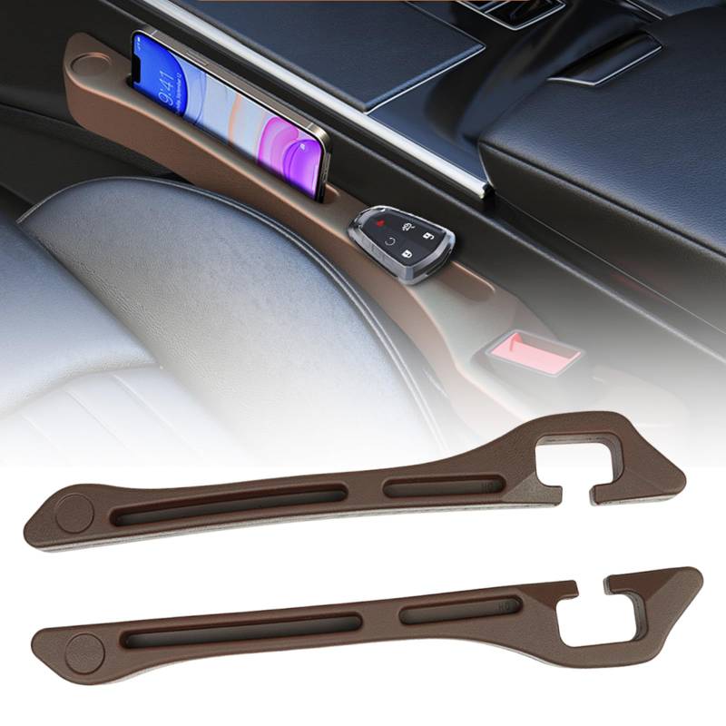 Autositz-SpaltfüLler,Eiflayn 2 StüCke Autositz LüCkenfüLler,Car Seat Gap Filler,Mit Aufbewahrungsorganisator,Universal SitzlüCkenfüLler,Um Das Herunterfallen Von GegenstäNden Zu Verhindern (Braun) von Eiflayn