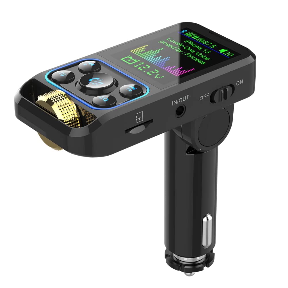 Eighosee BC83 Dual-Schnelllade-Auto-Bluetooth-MP3-Player, Schwarz, Bluetooth-MP3-Player, FM-Transmitter, EQ-Regler, Autozubehör von Eighosee