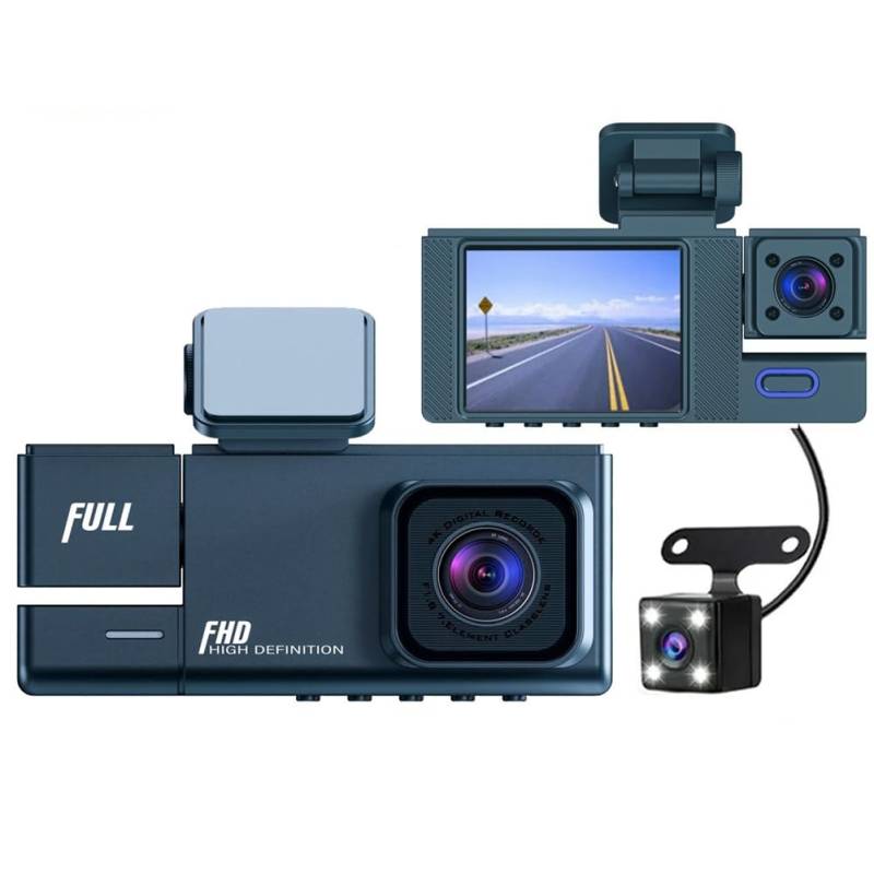 Eighosee HD 1080P Autorekorder Auto 2 Display DREI Linsen mit Dem Gleichen Display mit Umgekehrter Bilddarstellung Auto DVR Recorder Einfach zu Bedienen von Eighosee