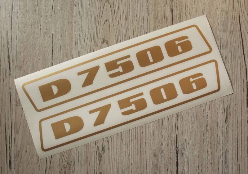 Deutz Aufkleber für Traktor D7506 Logo Emblem Sticker Label gold (bis 1974) von Eil Bulldog Versand