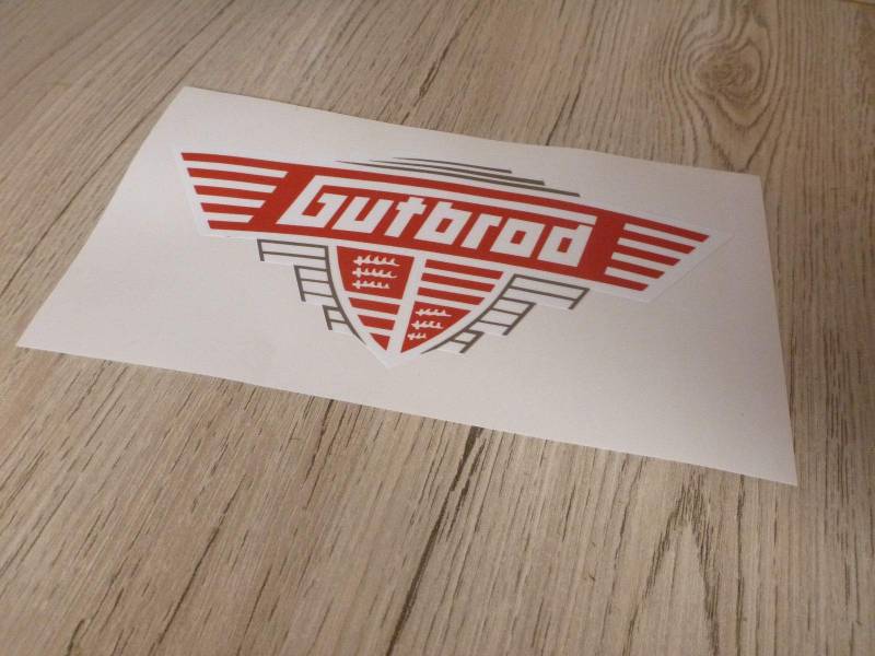 Gutbrod Aufkleber Rot Einachser Traktor Unica Sticker Label von Eil Bulldog Versand