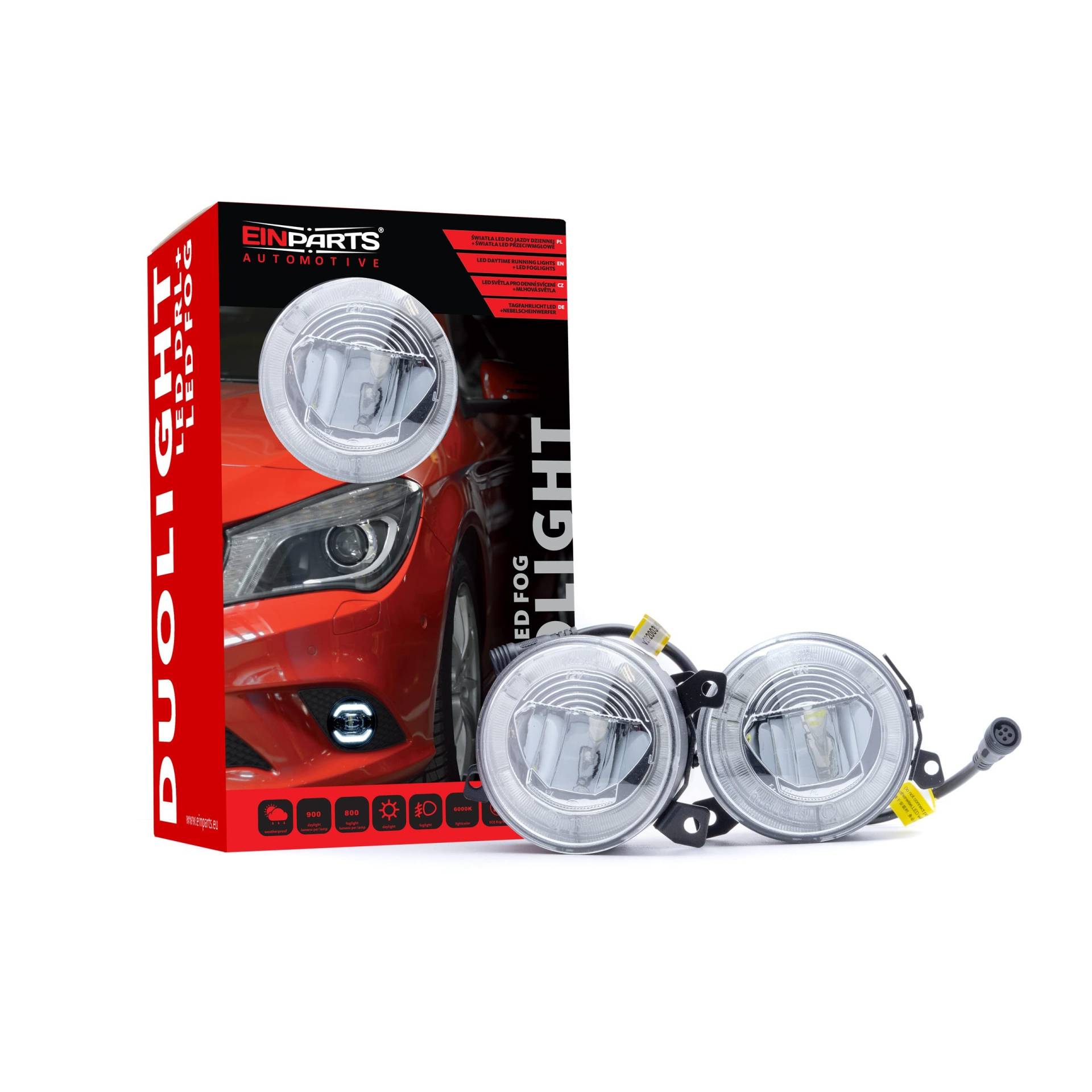 EinParts DUOLIGHT Tagfahrlicht + Nebelscheinwerfer LED für VW Golf V GTI Variant Jetta 3 ⌀ 90mm von EinParts