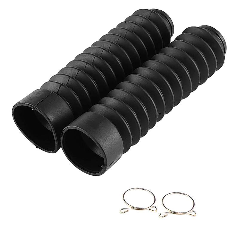 1 Paar Motorrad Faltenbalg, Motorrad Gabel Faltenbalg Gabel Abdeckung Gummi Gabelschutz Faltenbalg Gabelabdeckung Schock Gamaschen Abdeckung für CQR ATV Dirt Bike 205 x 42mm(Schwarz) von Ejoyous