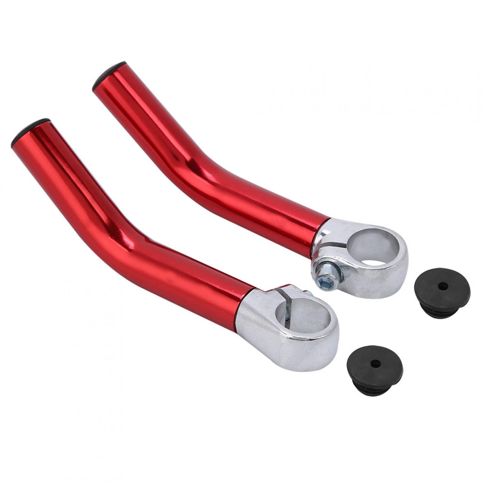 2 Stück Fahrrad Lenkerenden, Aluminium Fahrrad Bar End, Fahrrad Lenkergriffe Ergonomisch Fahrrad Lenkerhörnchen 18 cm Fahrrad Lenkergriff Ende mit 2 Lenkerendstoppern für MTB Mountainbike(rot) von Ejoyous